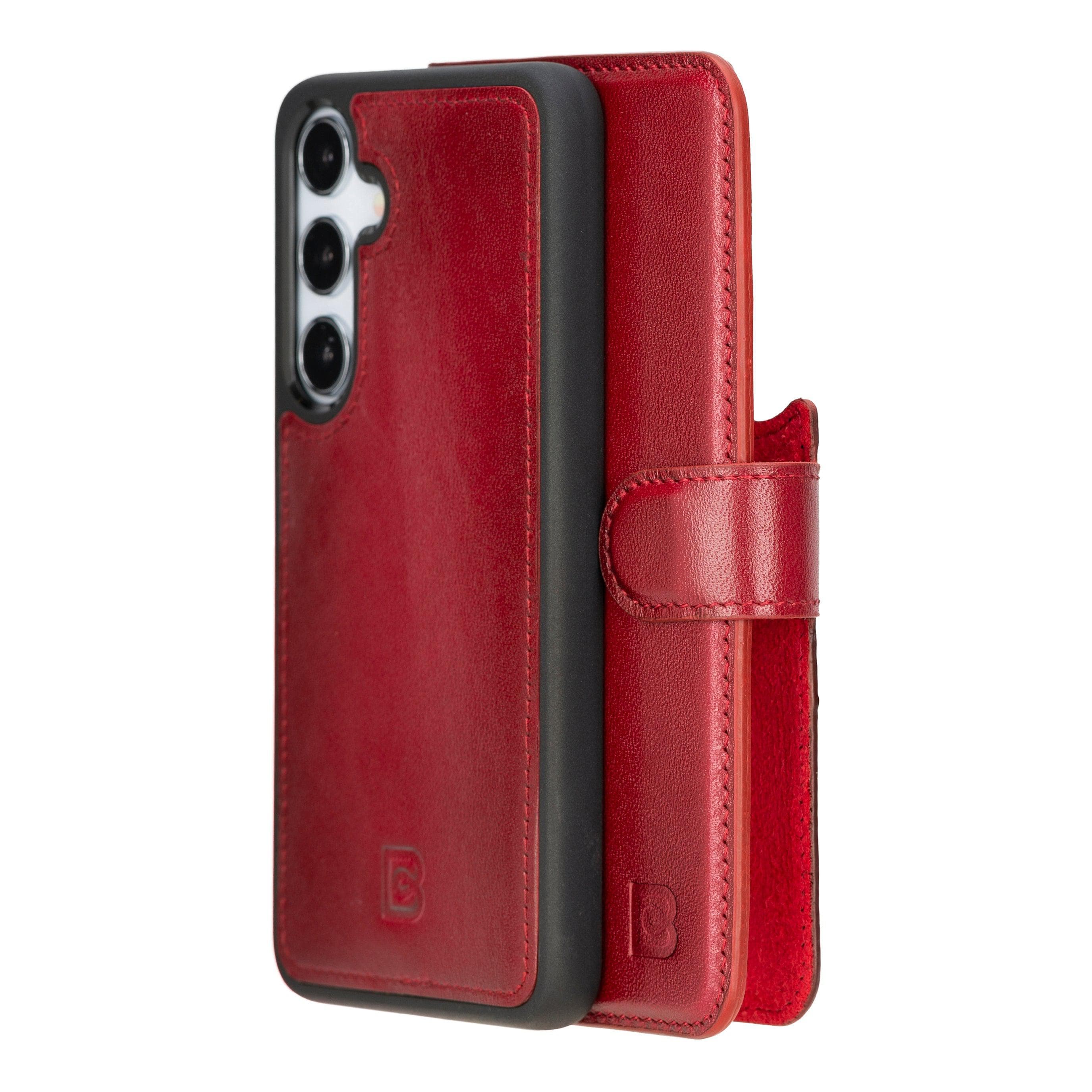 Leather Samsung Galaxy S24 Series Wallet Cases GALAXY S24 / BURNISHED VEGETAL RED Bouletta