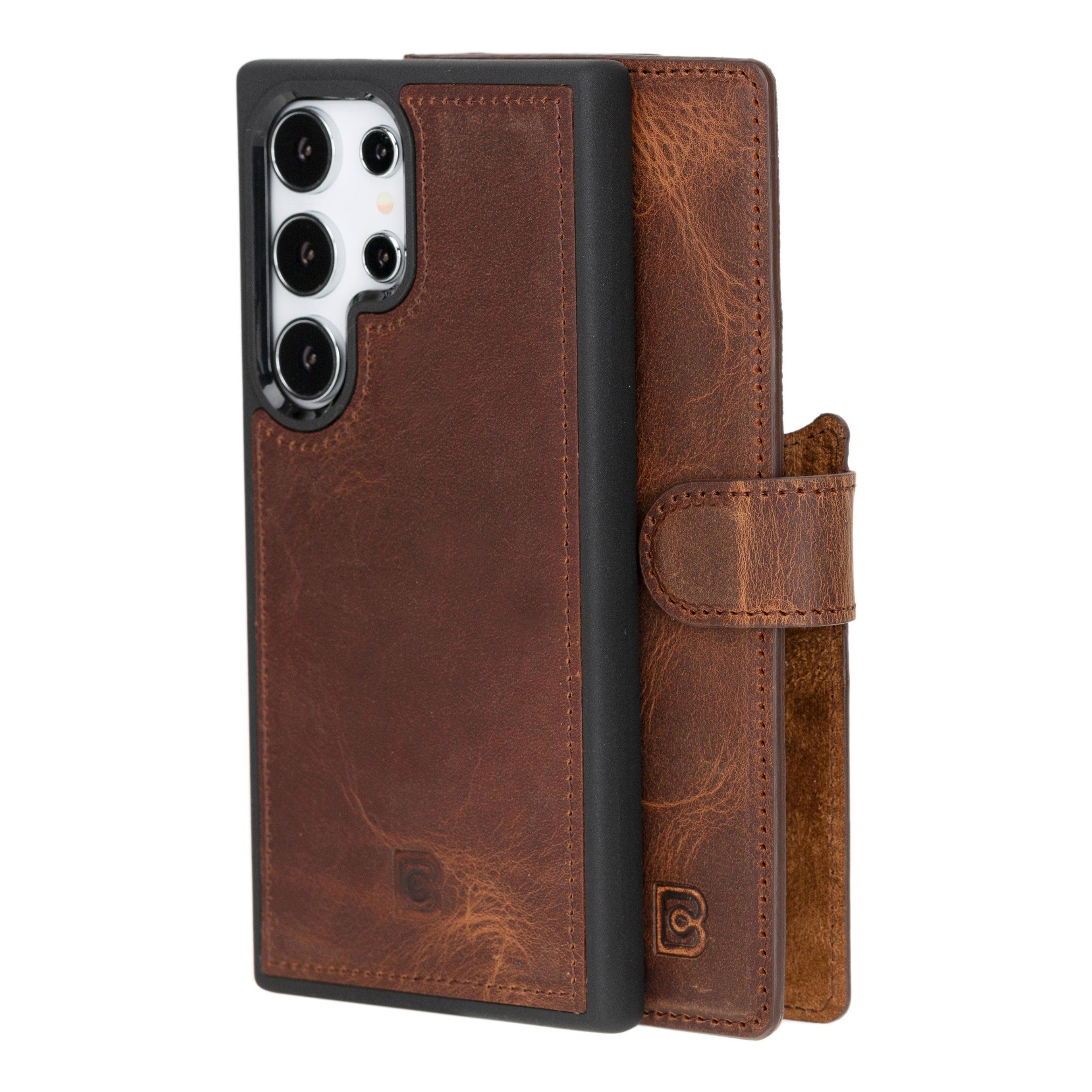 Leather Samsung Galaxy S24 Series Wallet Cases GALAXY S24 ULTRA / ANTIC BROWN Bouletta