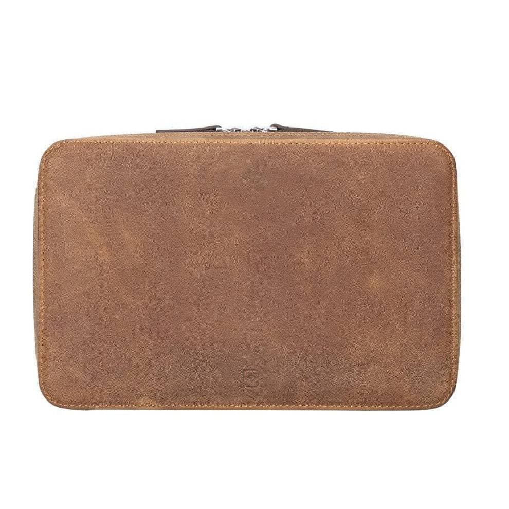 Leather Travel Cable Organizer Saddle Brown Bouletta
