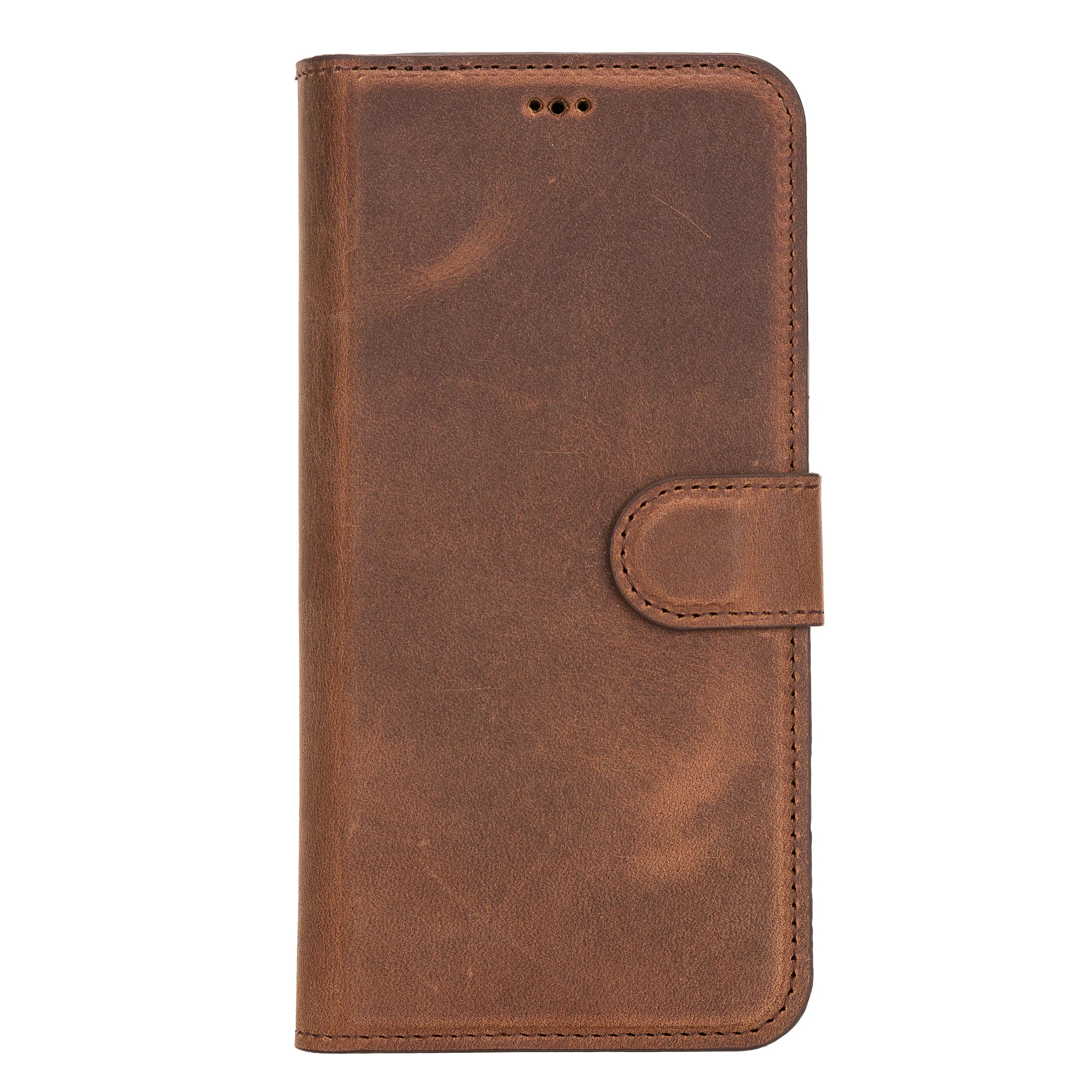 Liluri iPhone 12 Pro Max Detachable Leather Wallet Case Saddle Brown Bouletta