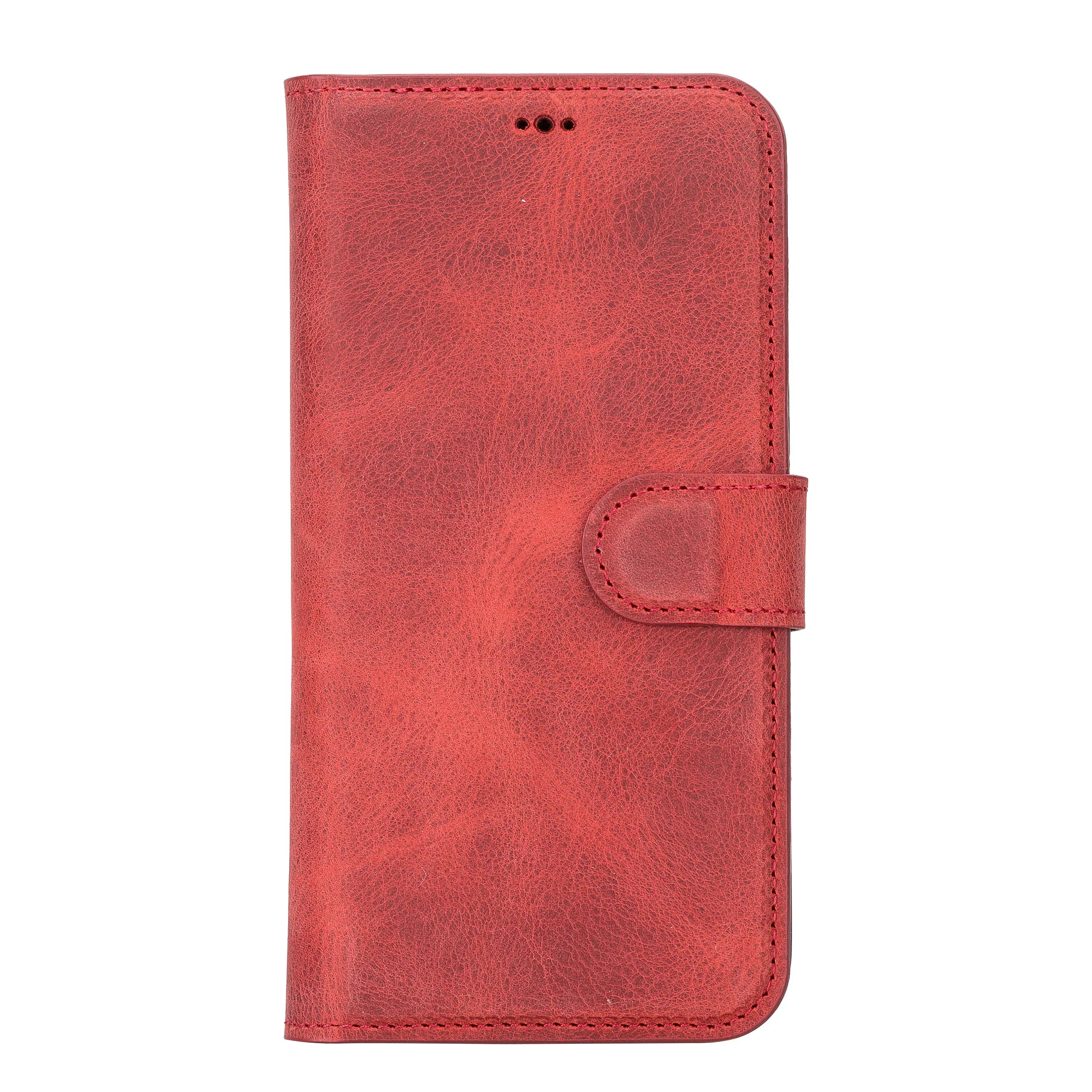 Liluri iPhone 14 Pro Max Detachable Leather Wallet Case Red Bouletta