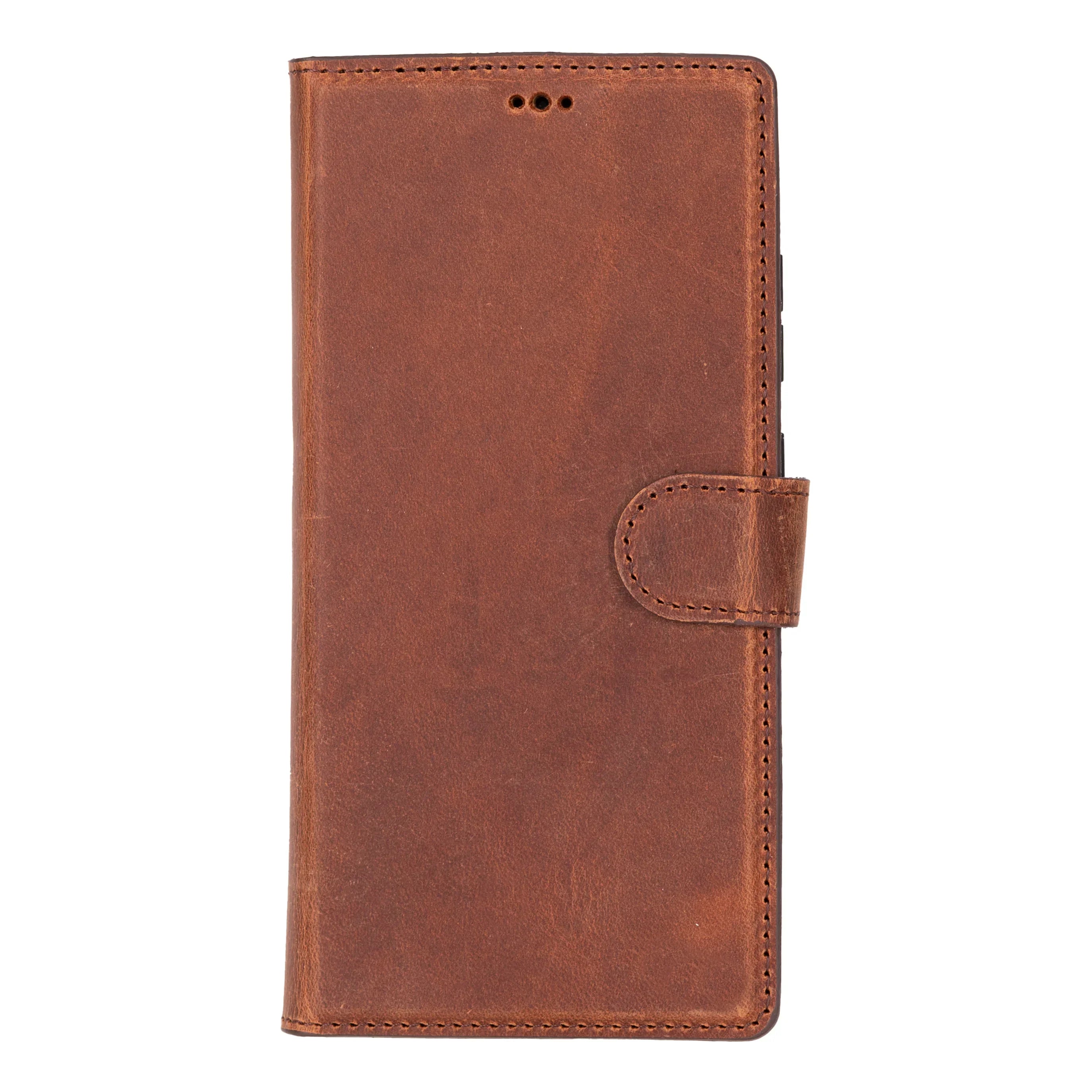 Liluri Samsung Galaxy S25 Ultra Detachable Leather Wallet Case Saddle Brown Bouletta