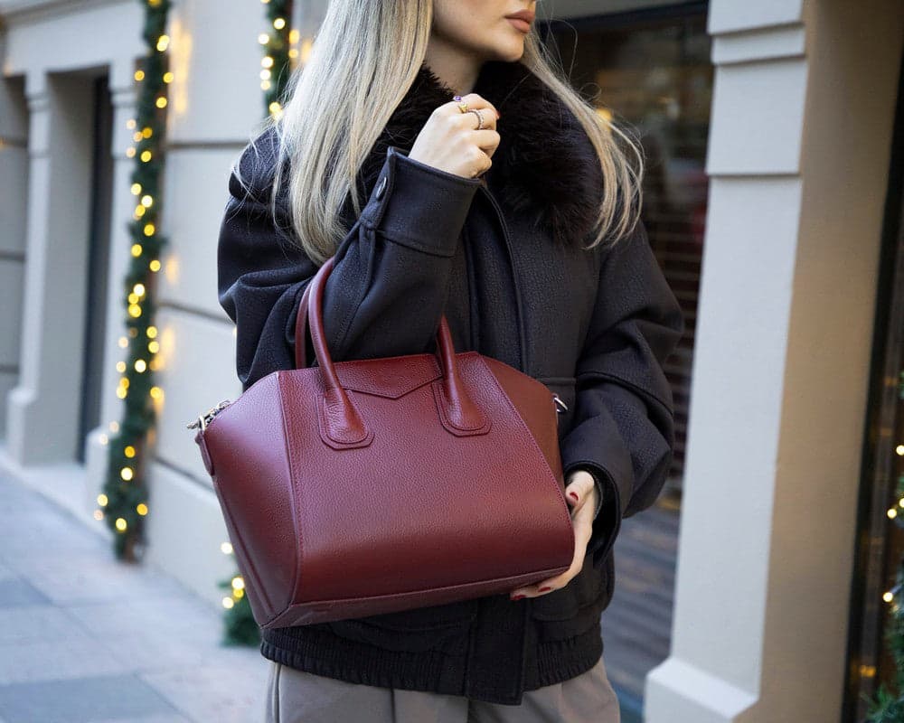 Lorenza Women's Leather Bag, Medium Bouletta