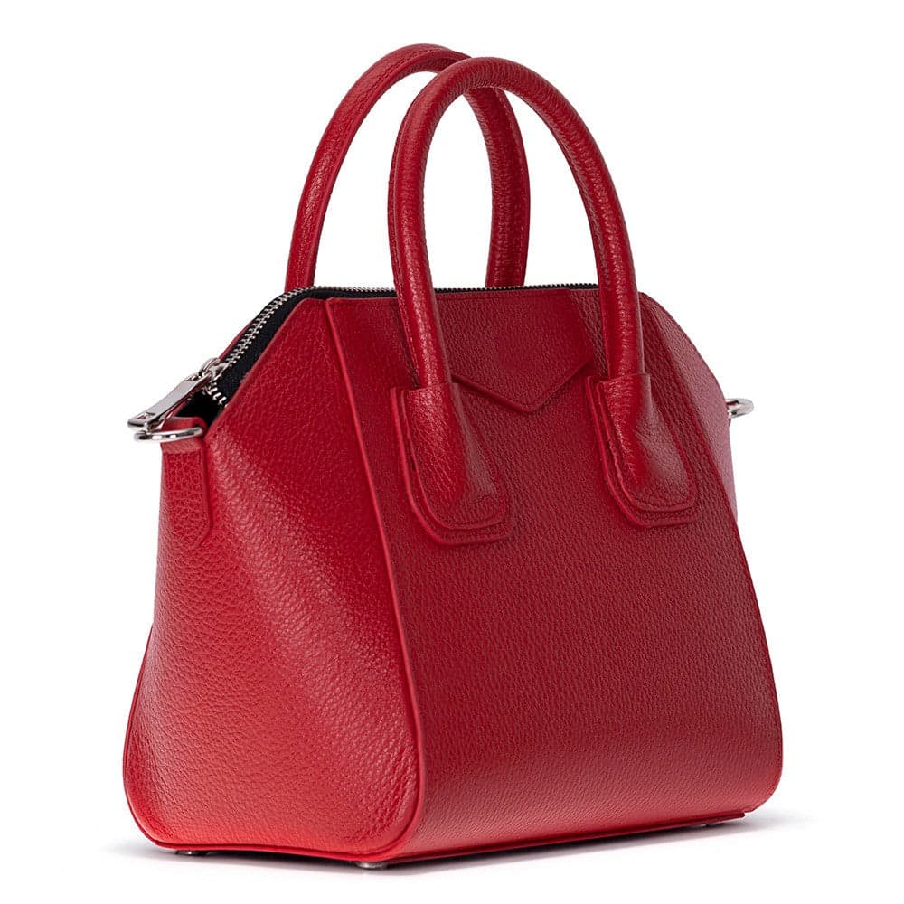 Lorenza Women's Leather Bag, Small Red Bouletta