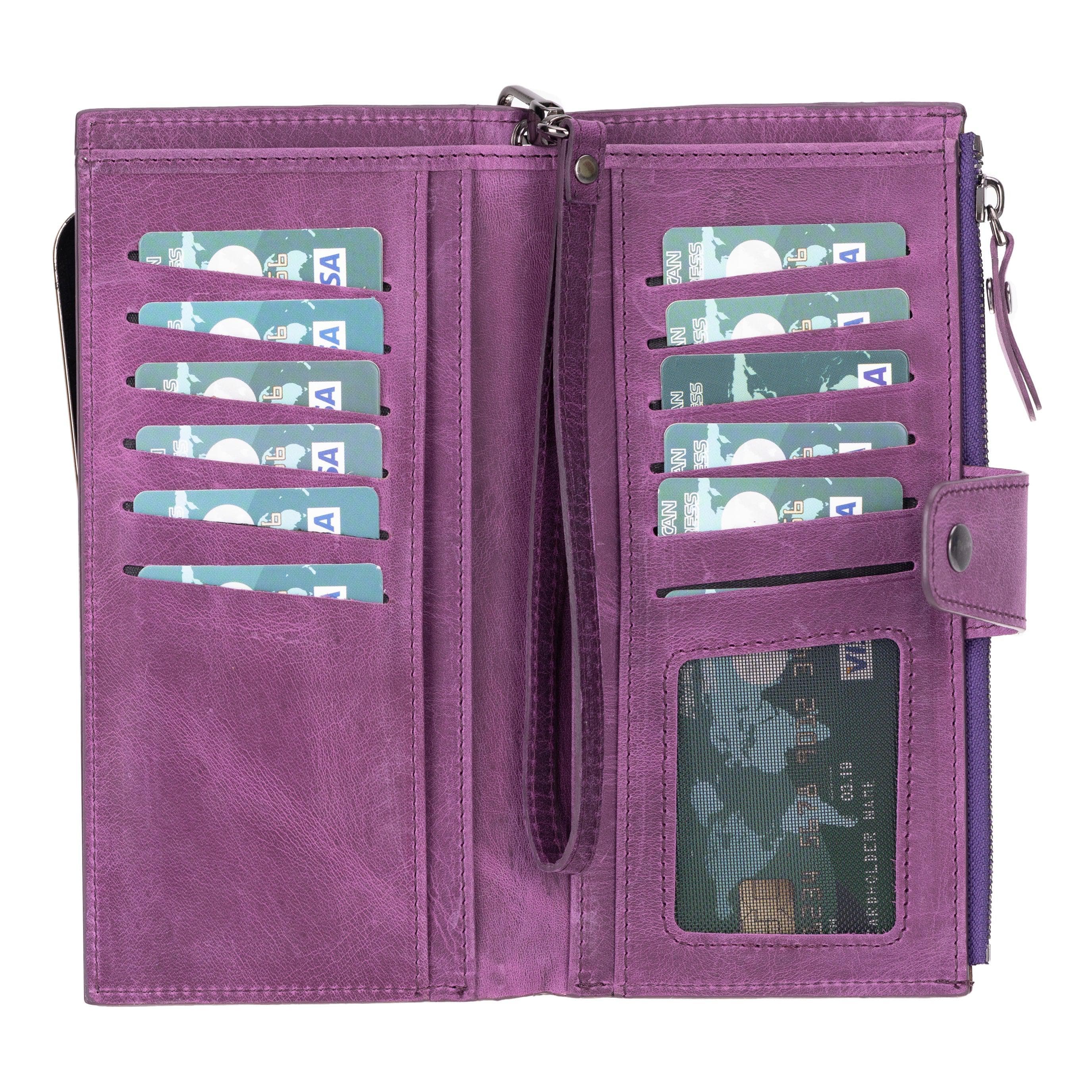 Lozan Hanger Leather Wallet Purple Bouletta