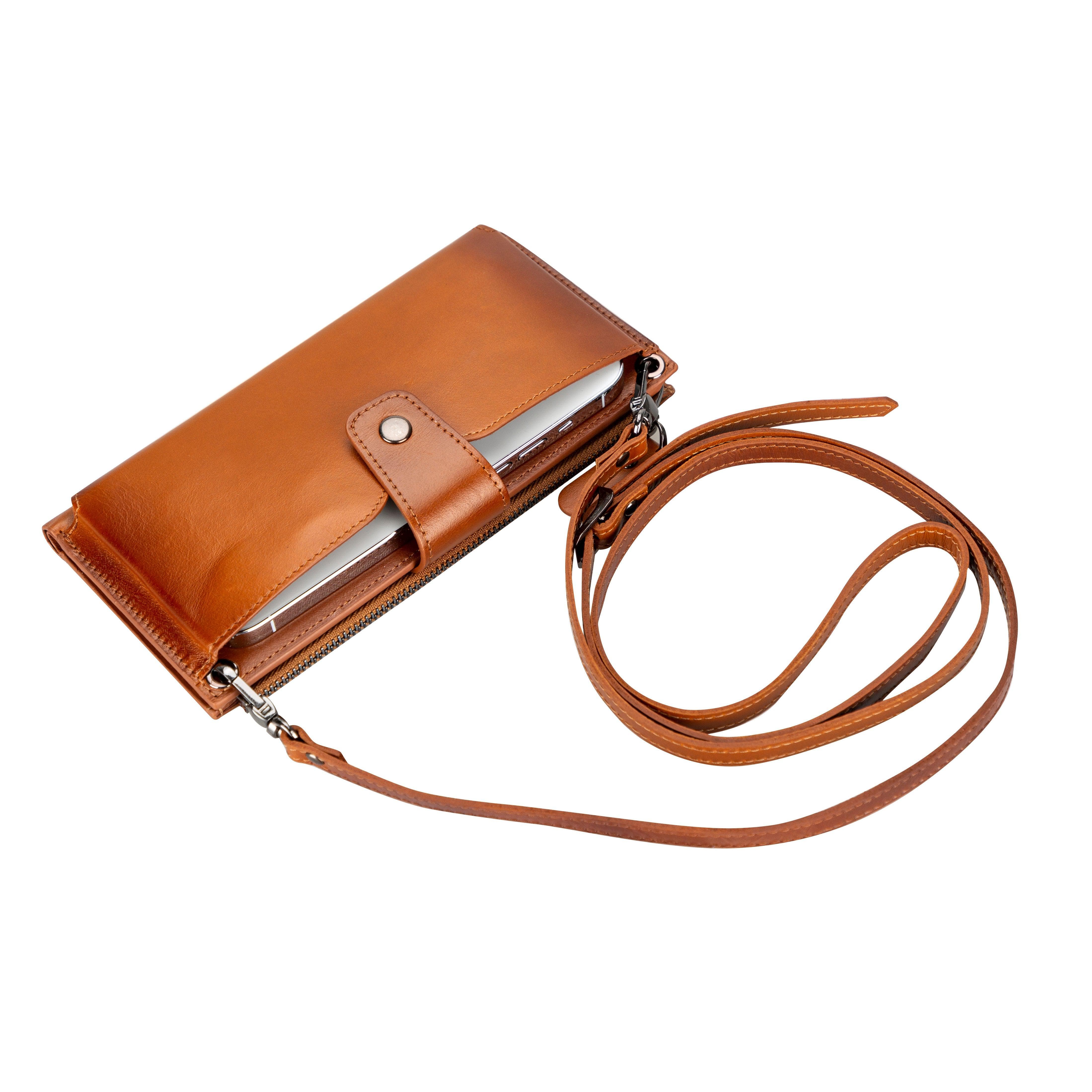 Lozan Strap Leather Wallet Tan Bouletta