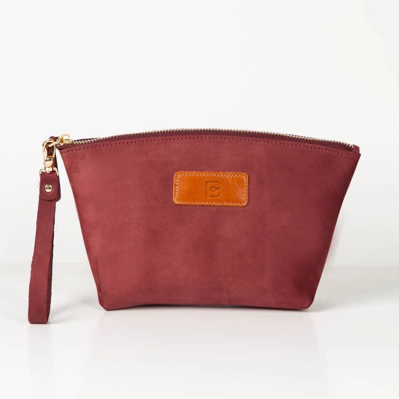 Luna Leather Dopp Kit Currant Bouletta