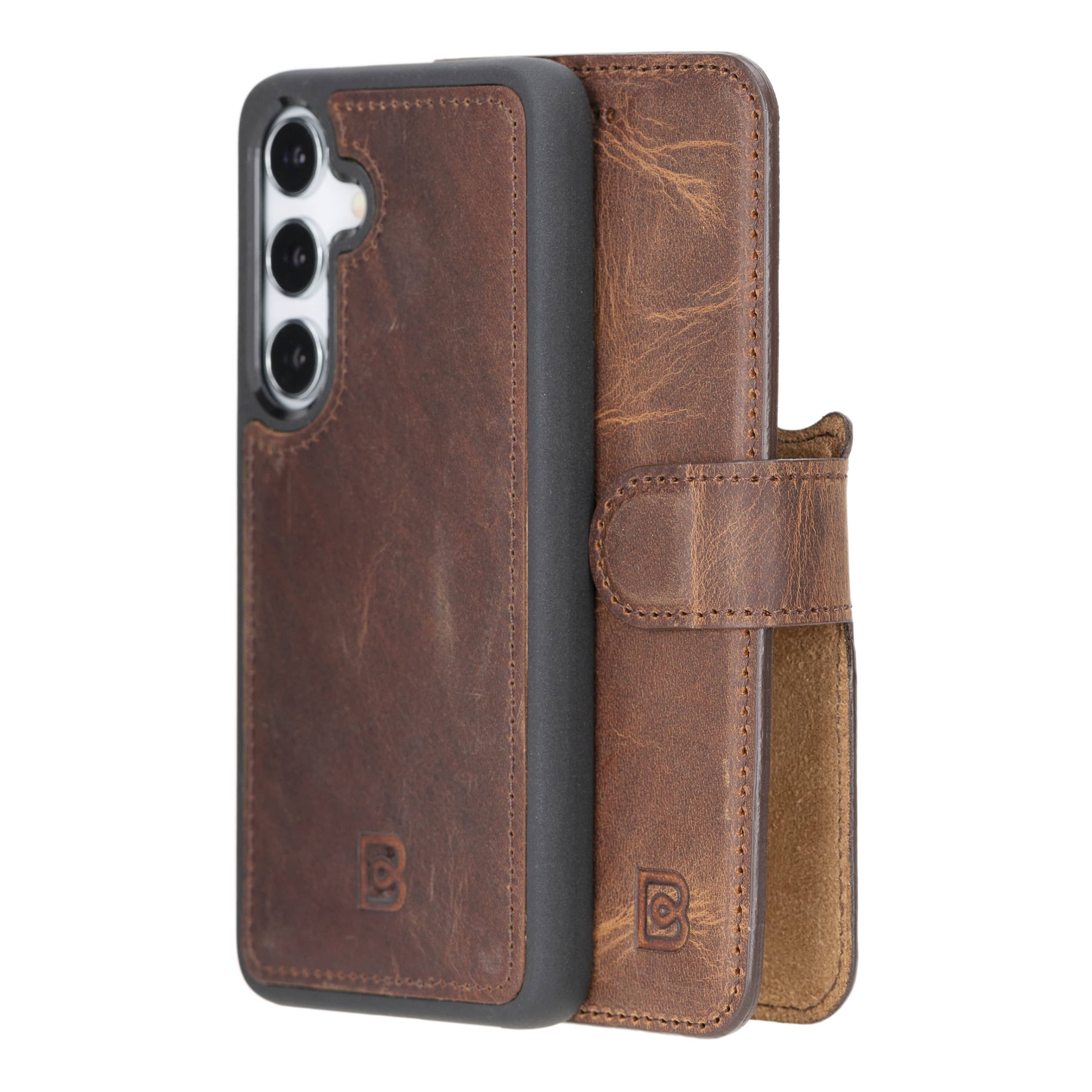 Luxury Handmade Genuine Leather Phone Case for Samsung Galaxy S25 Plus – Magnetic & Detachable, Unisex Bouletta