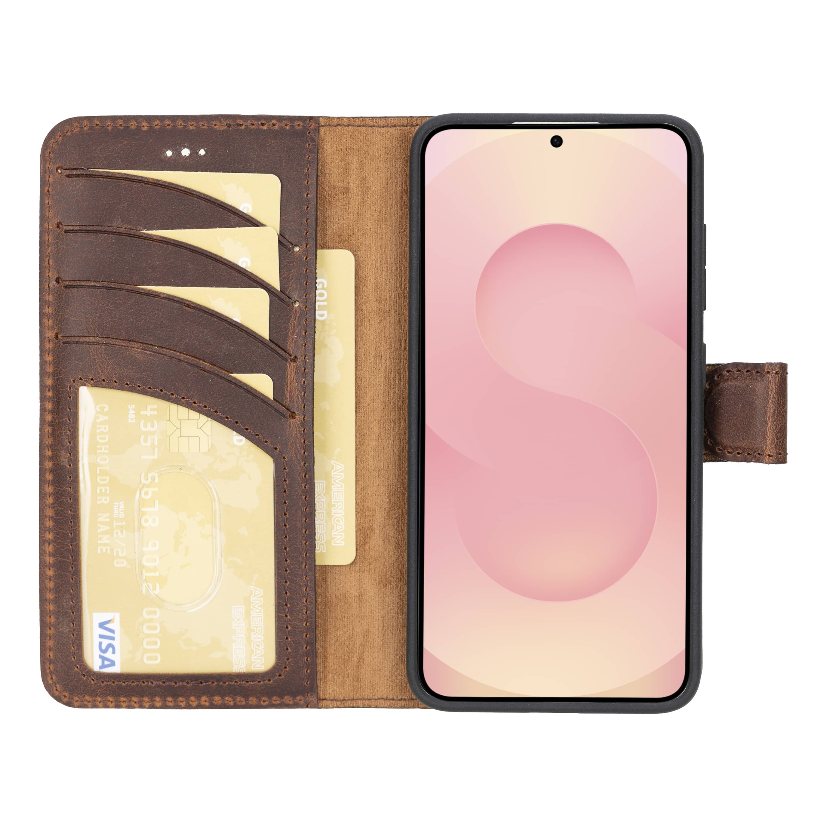 Luxury Handmade Genuine Leather Phone Case for Samsung Galaxy S25 Plus – Magnetic & Detachable, Unisex Bouletta