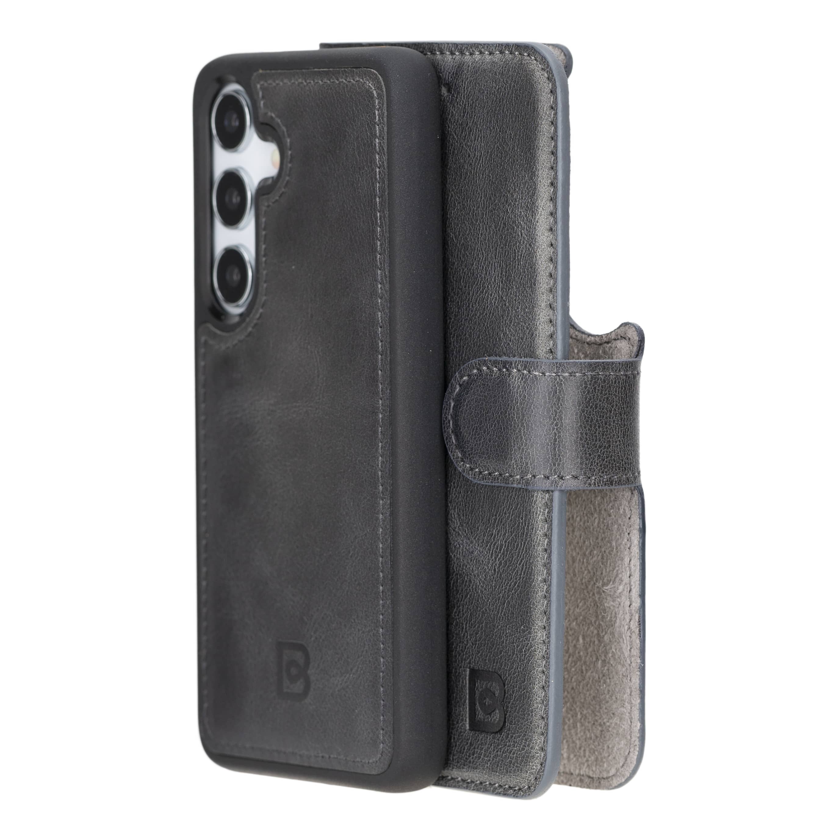 Luxury Handmade Genuine Leather Phone Case for Samsung Galaxy S25 Plus – Magnetic & Detachable, Unisex Bouletta
