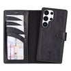 Luxury Handmade Genuine Leather Phone Case for Samsung Galaxy S25 Ultra – Magnetic & Detachable, Unisex Black Bouletta
