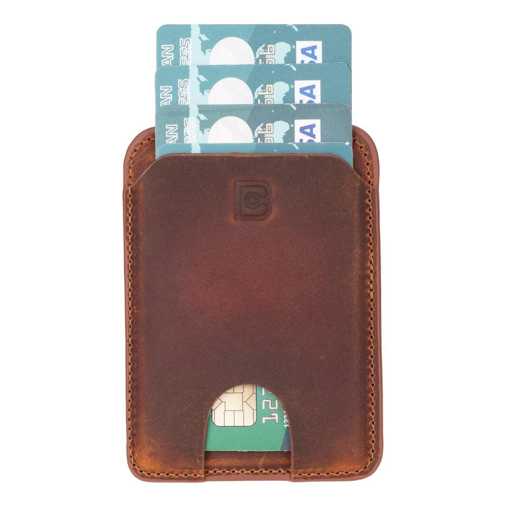 MagFit Leather Magnetic Card Holder Moccasin Bouletta