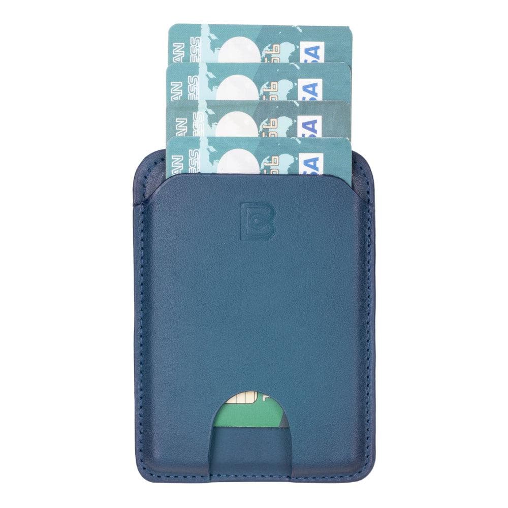 MagFit Leather Magnetic Card Holder Blue Bouletta