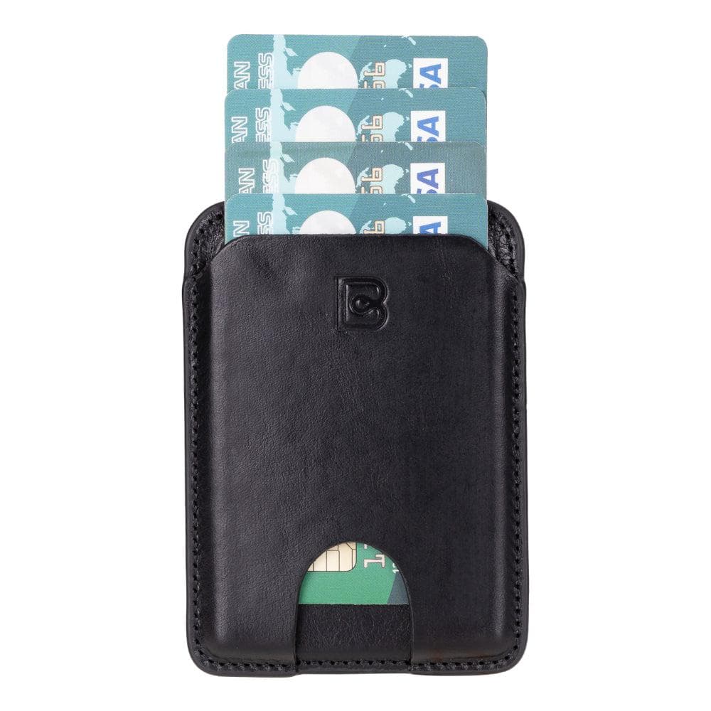 MagFit Leather Magnetic Card Holder Black Bouletta