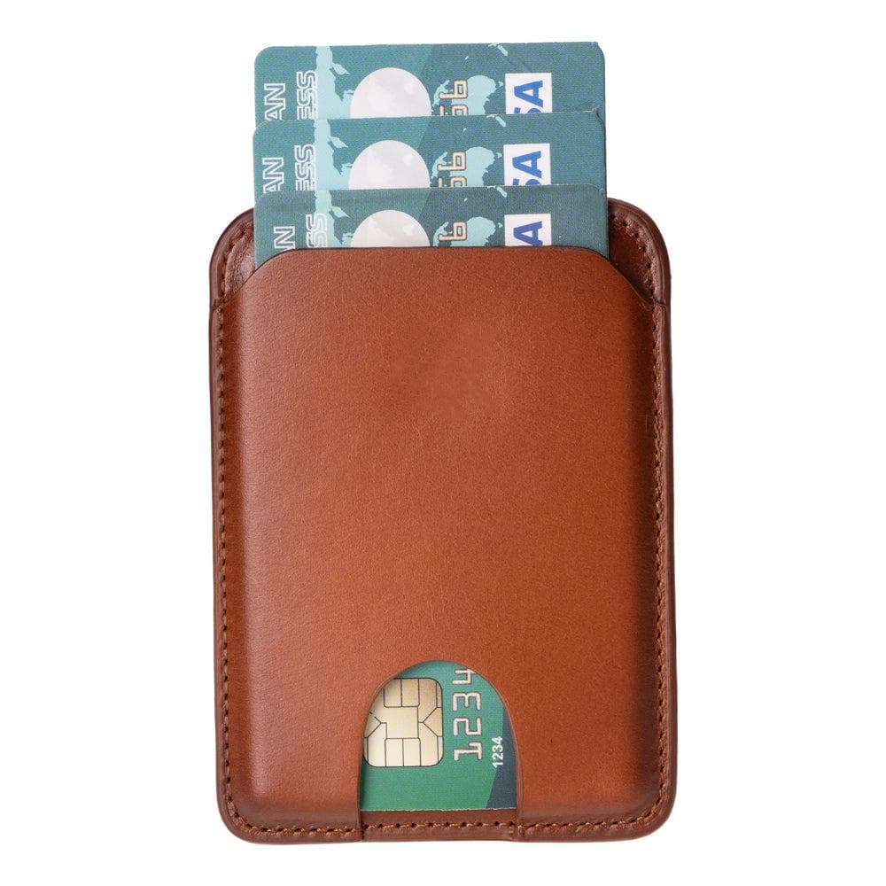 MagFit Leather Magnetic Card Holder Tan Bouletta