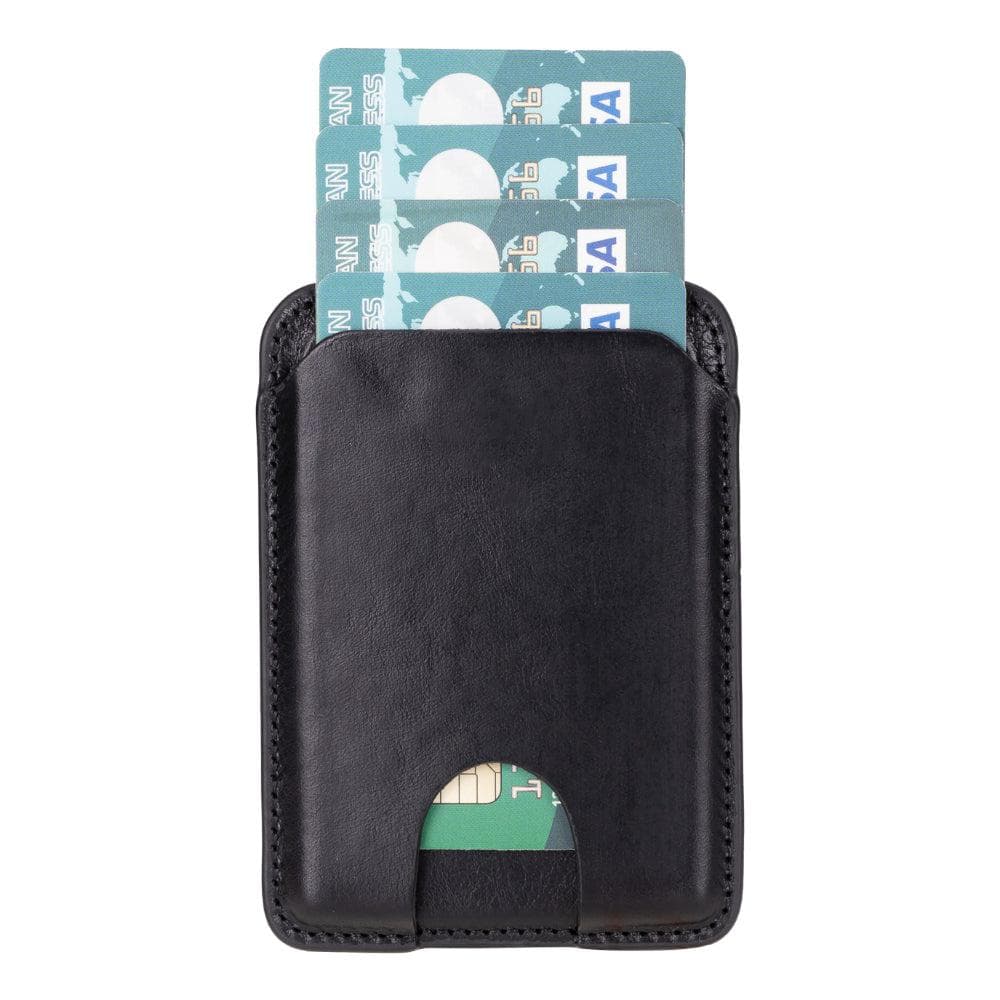 MagFit Leather Magnetic Card Holder Black Bouletta