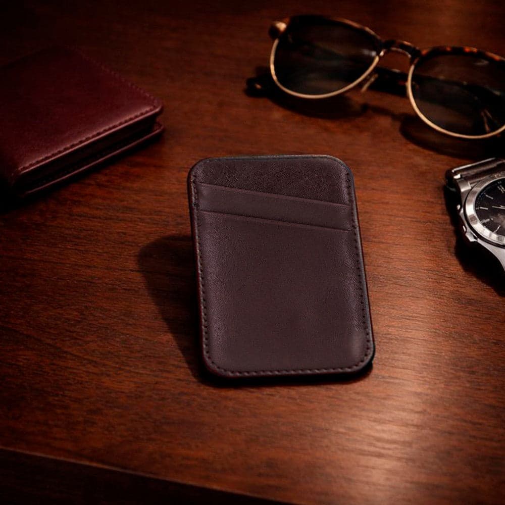 Maggy Fit CC Leather Magnetic Card Holder Espresso Brown Bouletta