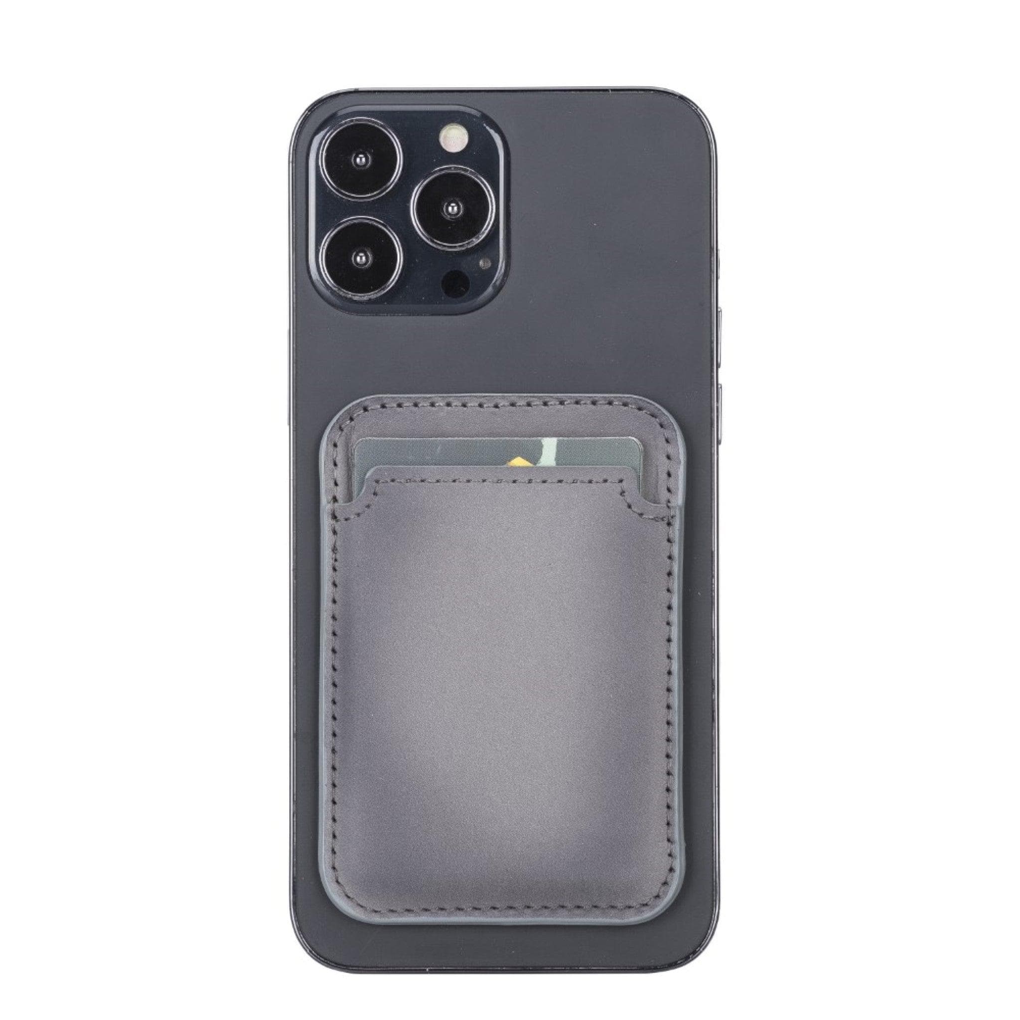 Maggy Magnetic Detachable Leather Card Holder for Back Covers