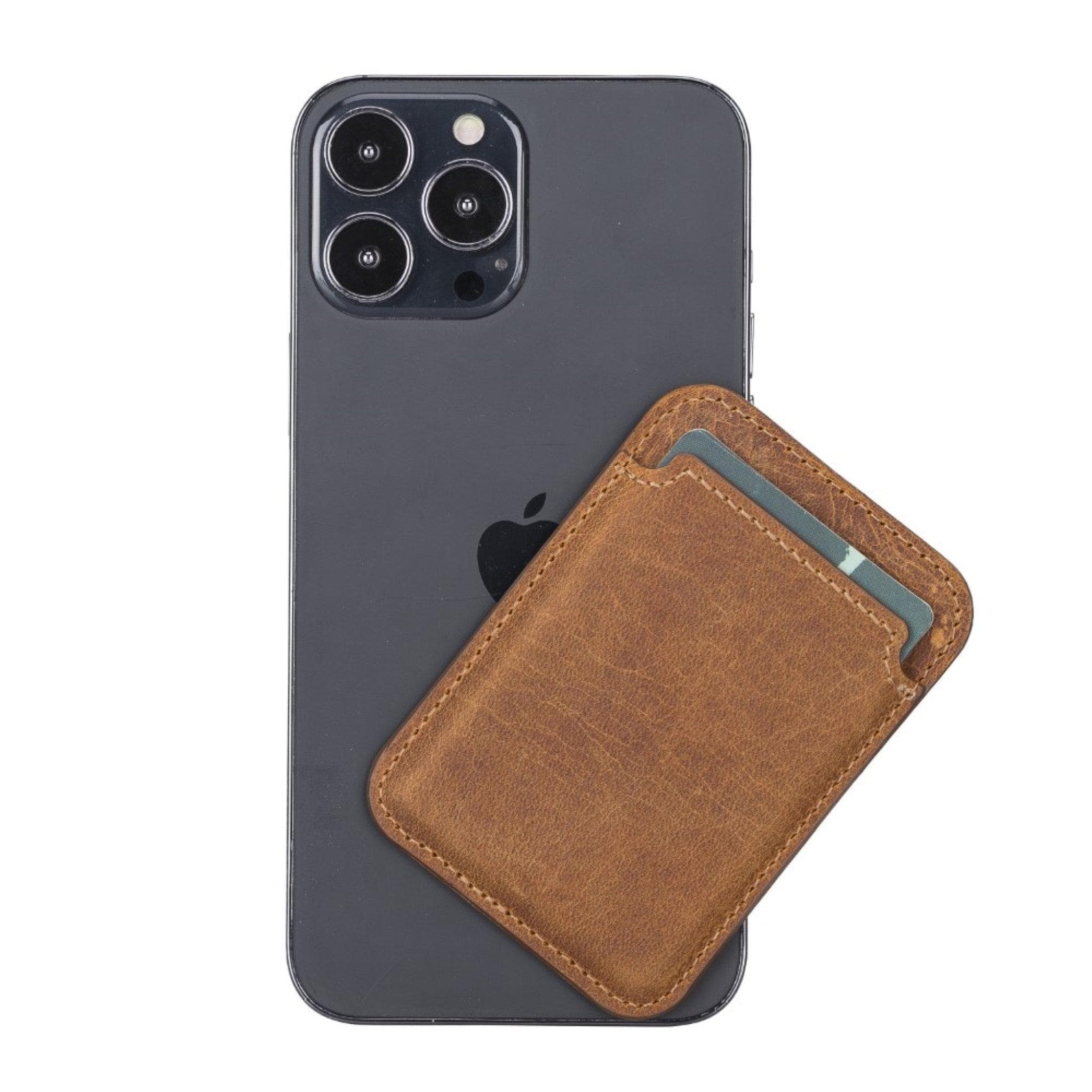 Maggy Magnetic Detachable Leather Card Holder for Back Covers