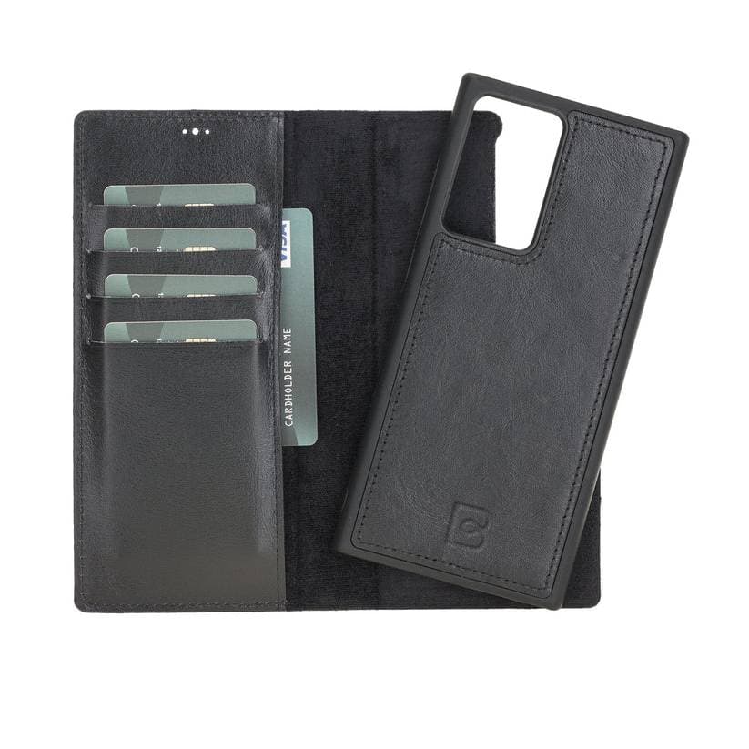 Magic Galaxy Note 20 Series Detachable Genuine Leather Wallet Case - MW Galaxy Note 20 / Rustic Black Bouletta