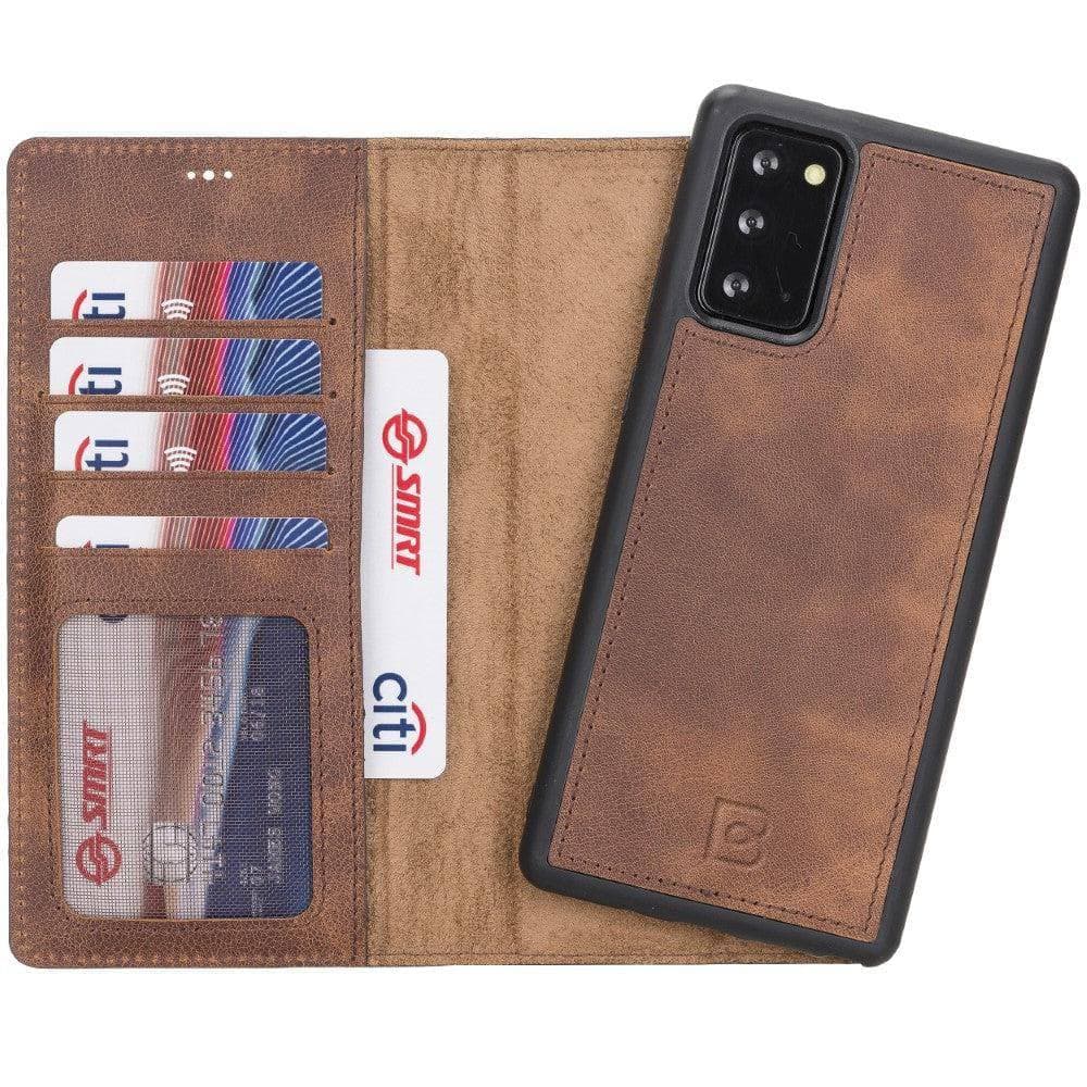 Magic Galaxy Note 20 Series Detachable Genuine Leather Wallet Case - MW Galaxy Note 20 / Tiguan Brown Bouletta