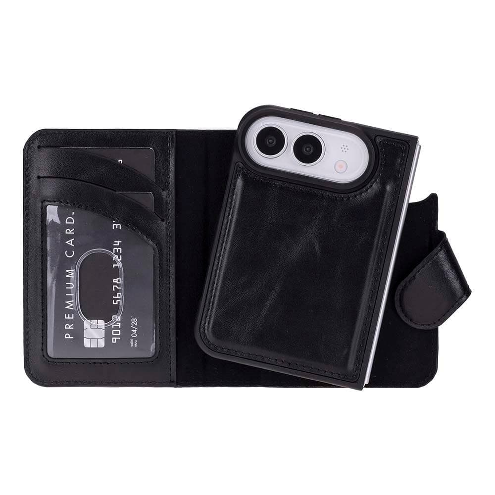 Magic I Phone Duo Leather Detachable Wallet Case Black Bouletta