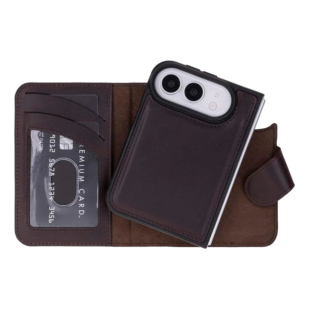 Magic I Phone Duo Leather Detachable Wallet Case Dark Brown Bouletta