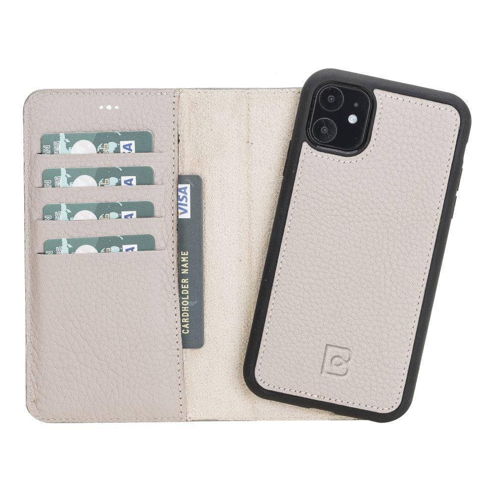 Magic iPhone 11 Series Detachable Genuine Leather Wallet Case - MW iPhone 11 / Floater Sand Bouletta