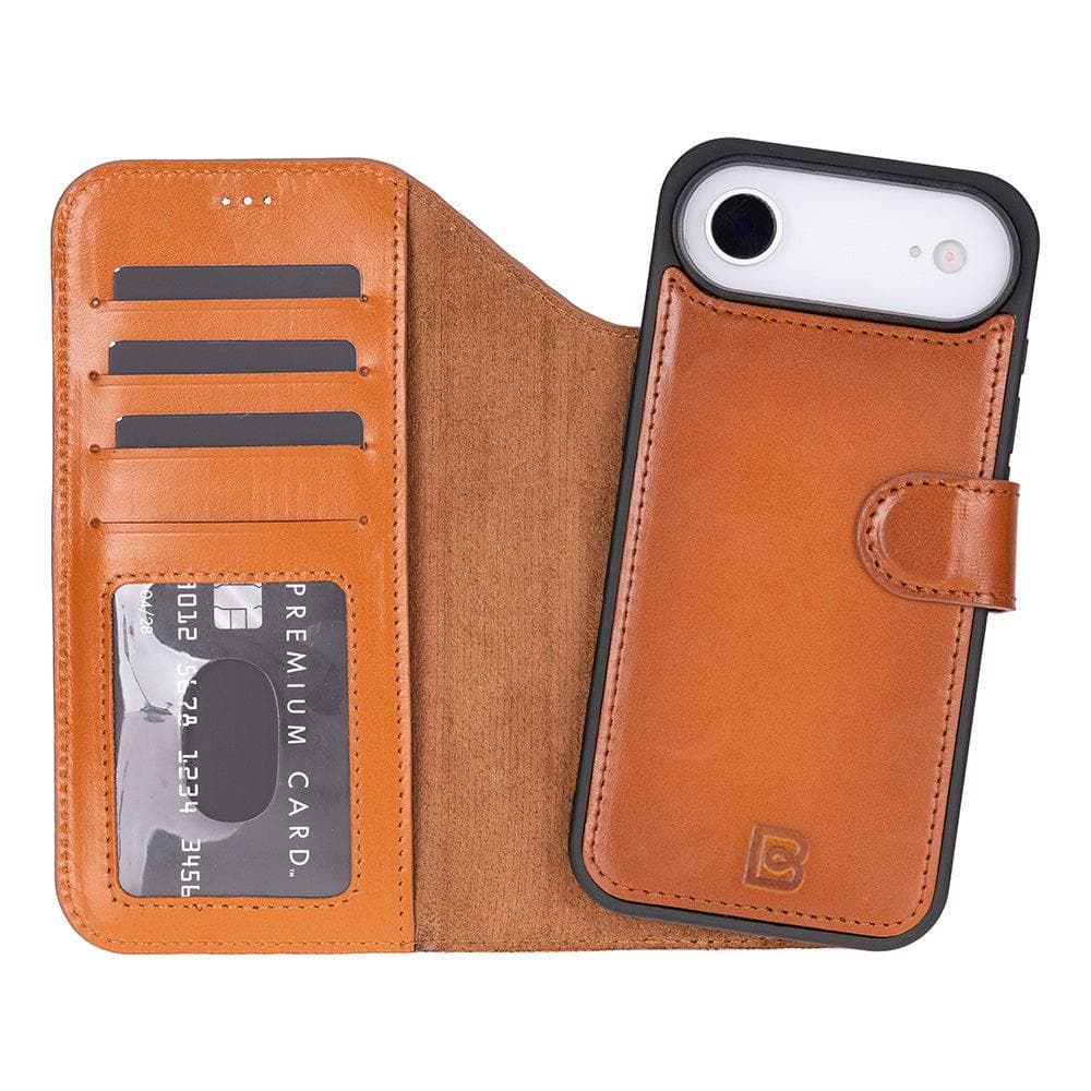 Magic iPhone 17 Air Detachable Leather Wallet Case Tan Bouletta