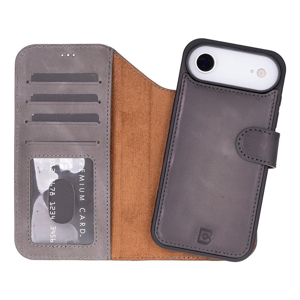 Magic iPhone 17 Air Detachable Leather Wallet Case Gray Bouletta
