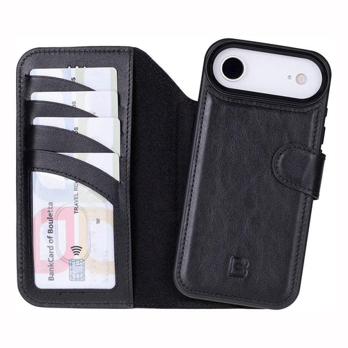 Magic iPhone 17 Air Detachable Leather Wallet Case Black Bouletta