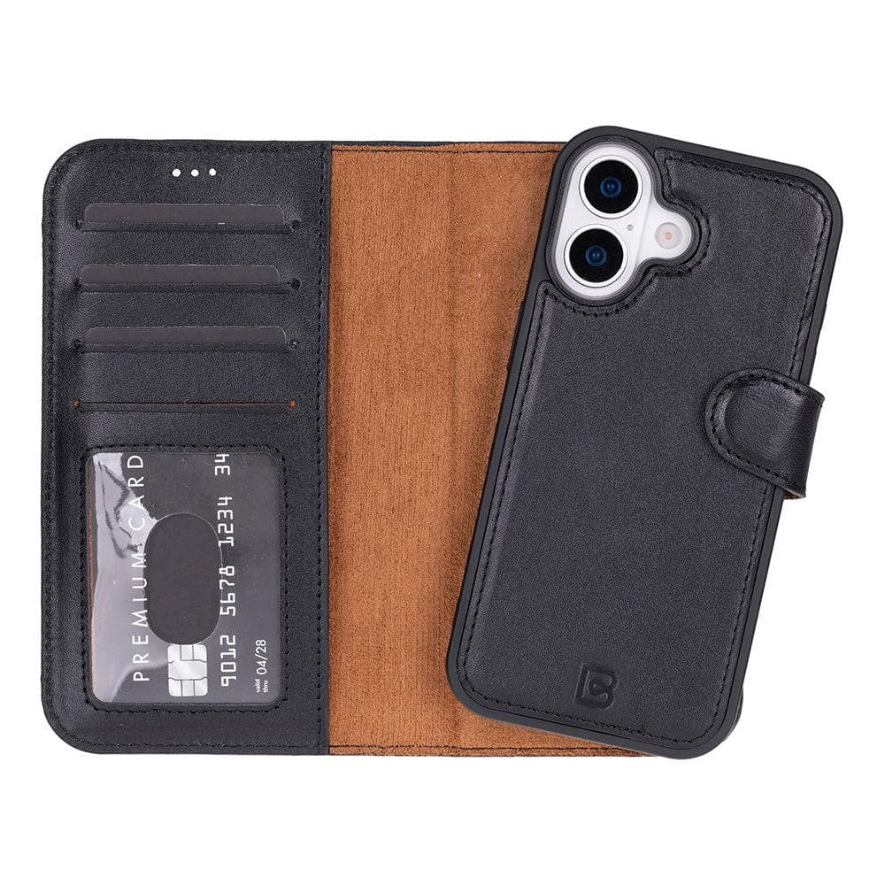 Magic iPhone 17 Detachable Leather Wallet Case Black Bouletta