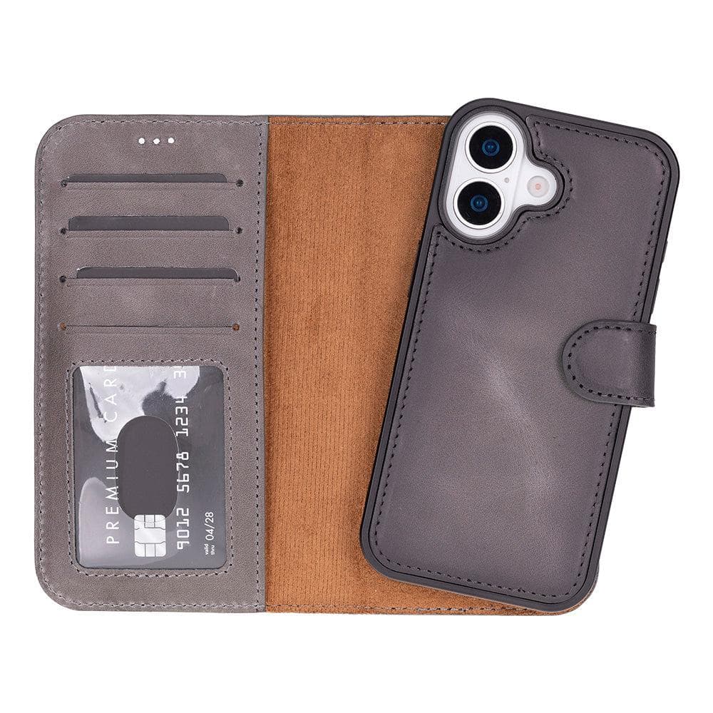 Magic iPhone 17 Leather Detachable Wallet Case Gray Bouletta