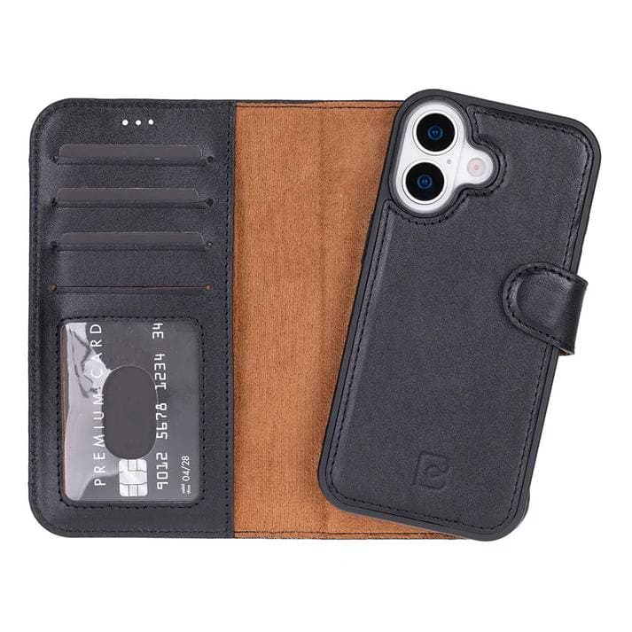Magic iPhone 17 Leather Detachable Wallet Case Black Bouletta