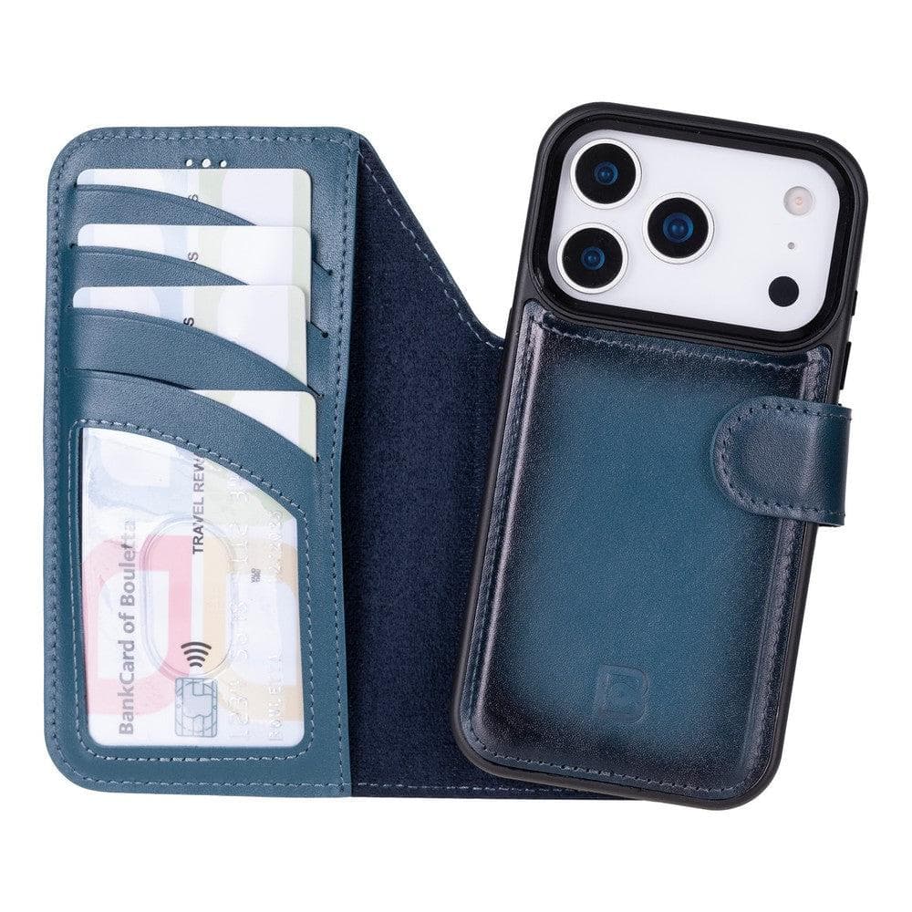 Magic iPhone 17 Pro Detachable Leather Wallet Case Blue Bouletta