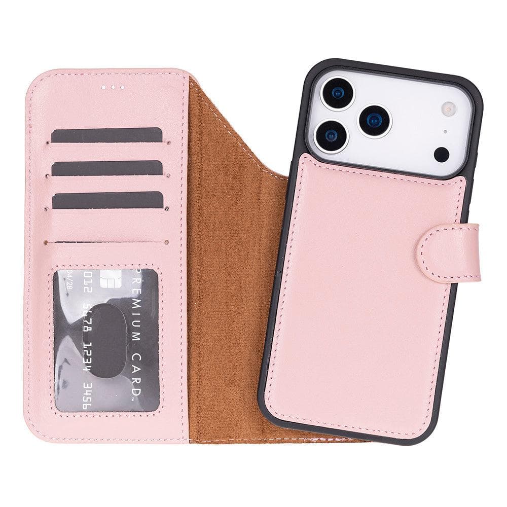 Magic iPhone 17 Pro Leather Detachable Wallet Case Pink Bouletta