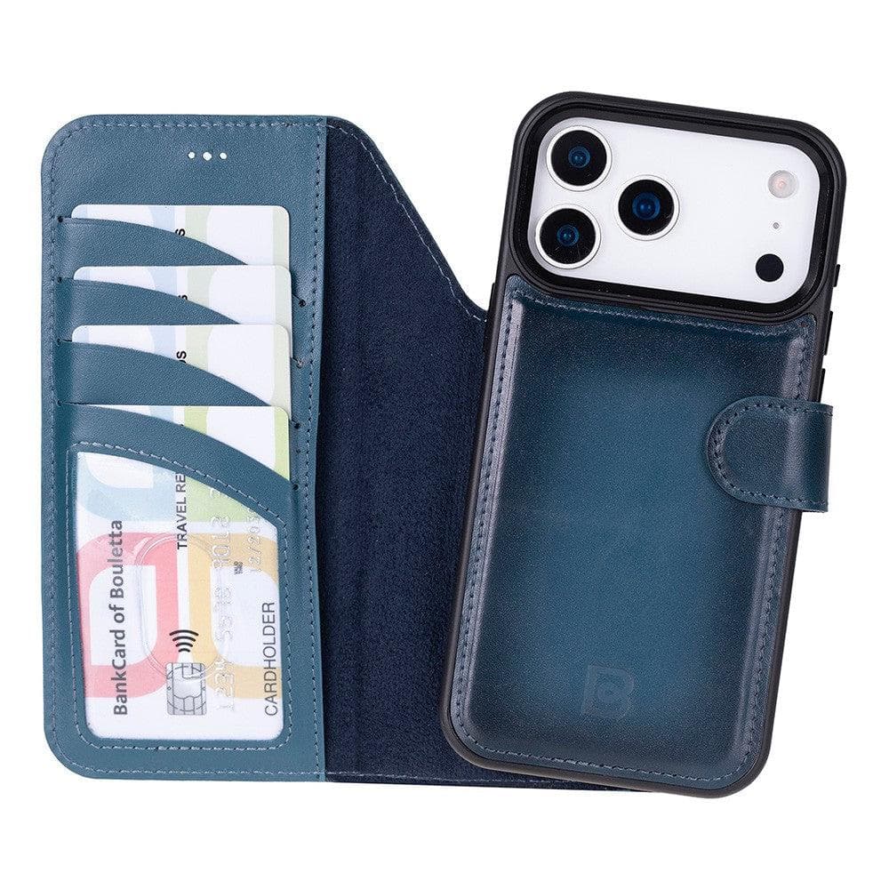 Magic iPhone 17 Pro Max Detachable Leather Wallet Case Blue Bouletta
