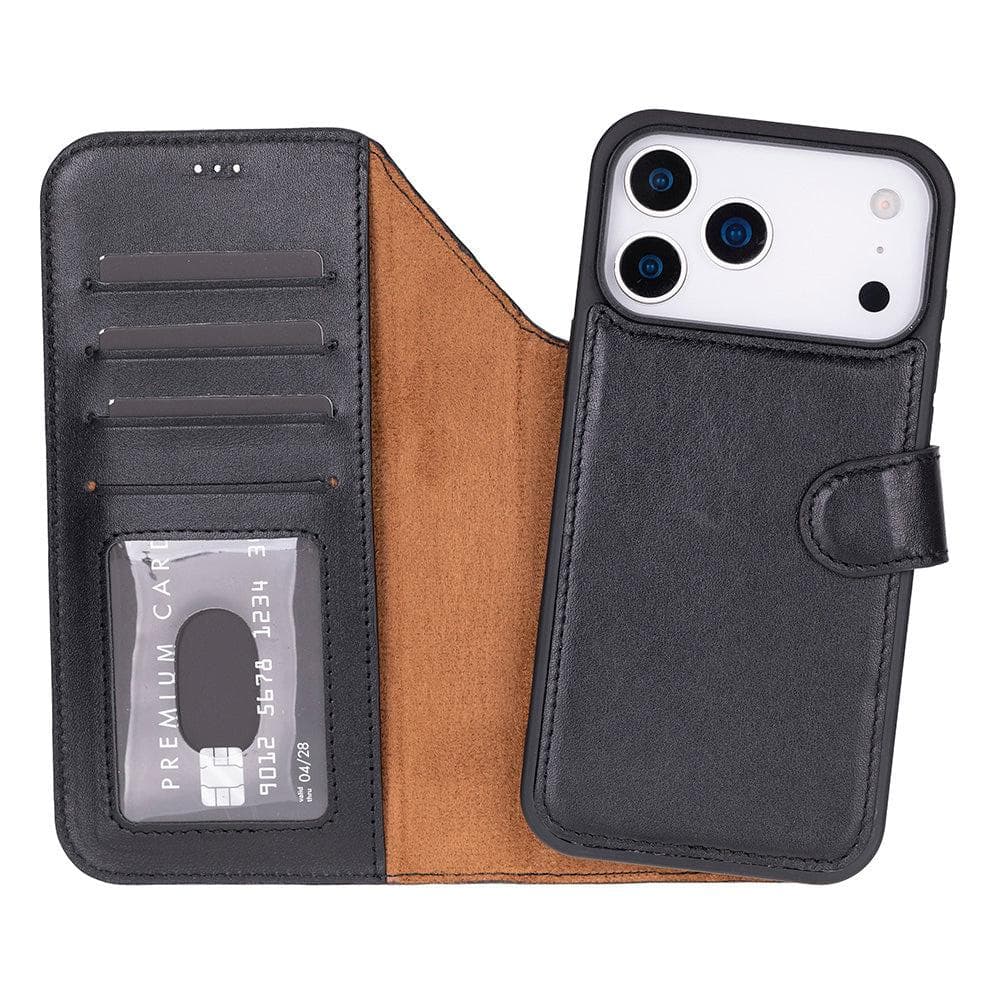 Magic iPhone 17 Pro Max Leather Detachable Wallet Case Black Bouletta
