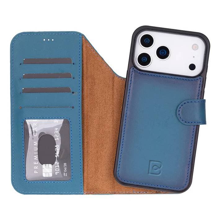 Magic iPhone 17 Pro Max Leather Detachable Wallet Case Blue Bouletta