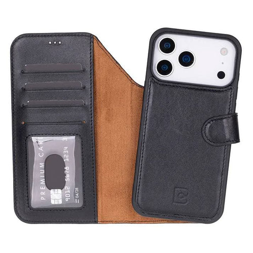 Magic iPhone 17 Pro Max Leather Detachable Wallet Case Black Bouletta