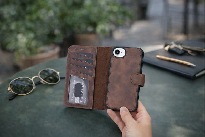 Magic iPhone 17e/16e Detachable Leather Wallet Case Bouletta