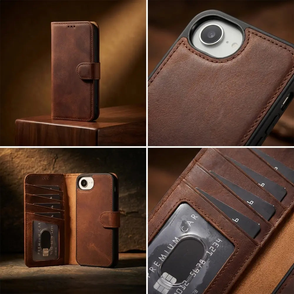 Magic iPhone 17e/16e Detachable Leather Wallet Case Bouletta