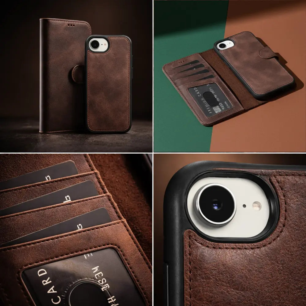 Magic iPhone 17e/16e Detachable Leather Wallet Case Bouletta