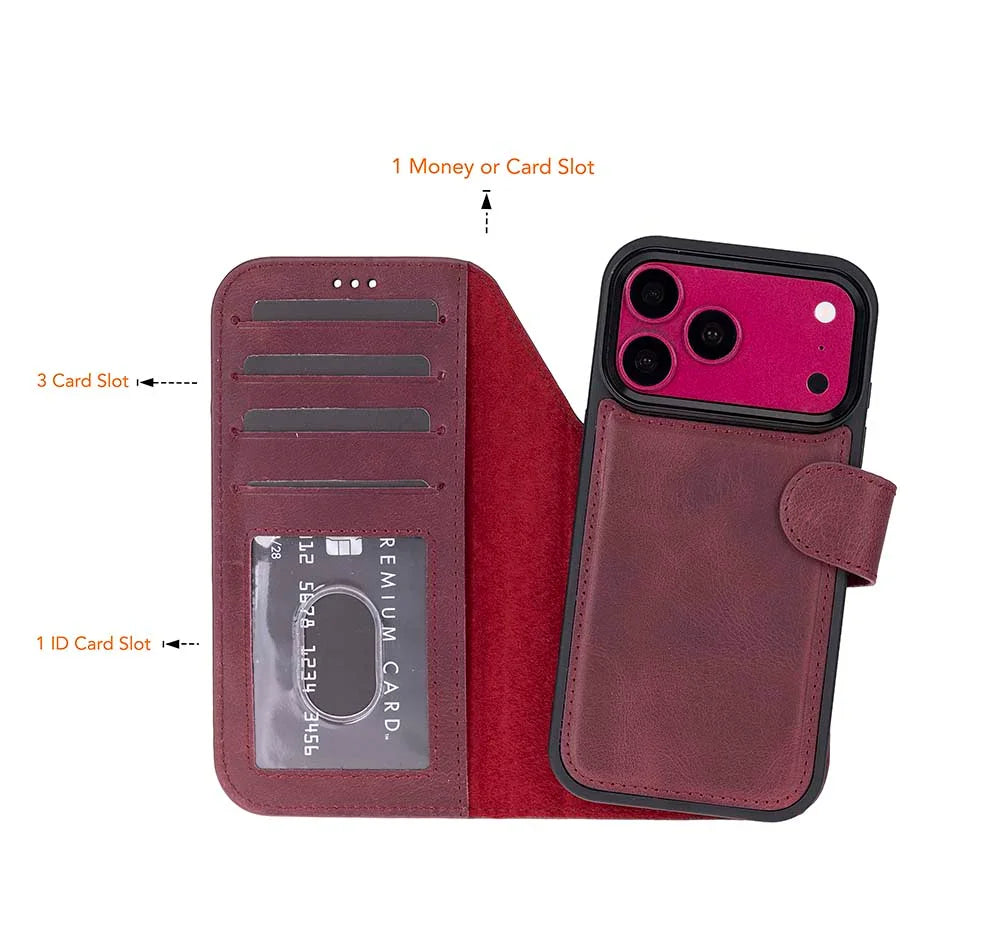 Magic iPhone 18 Pro Leather Detachable Wallet Case Bouletta