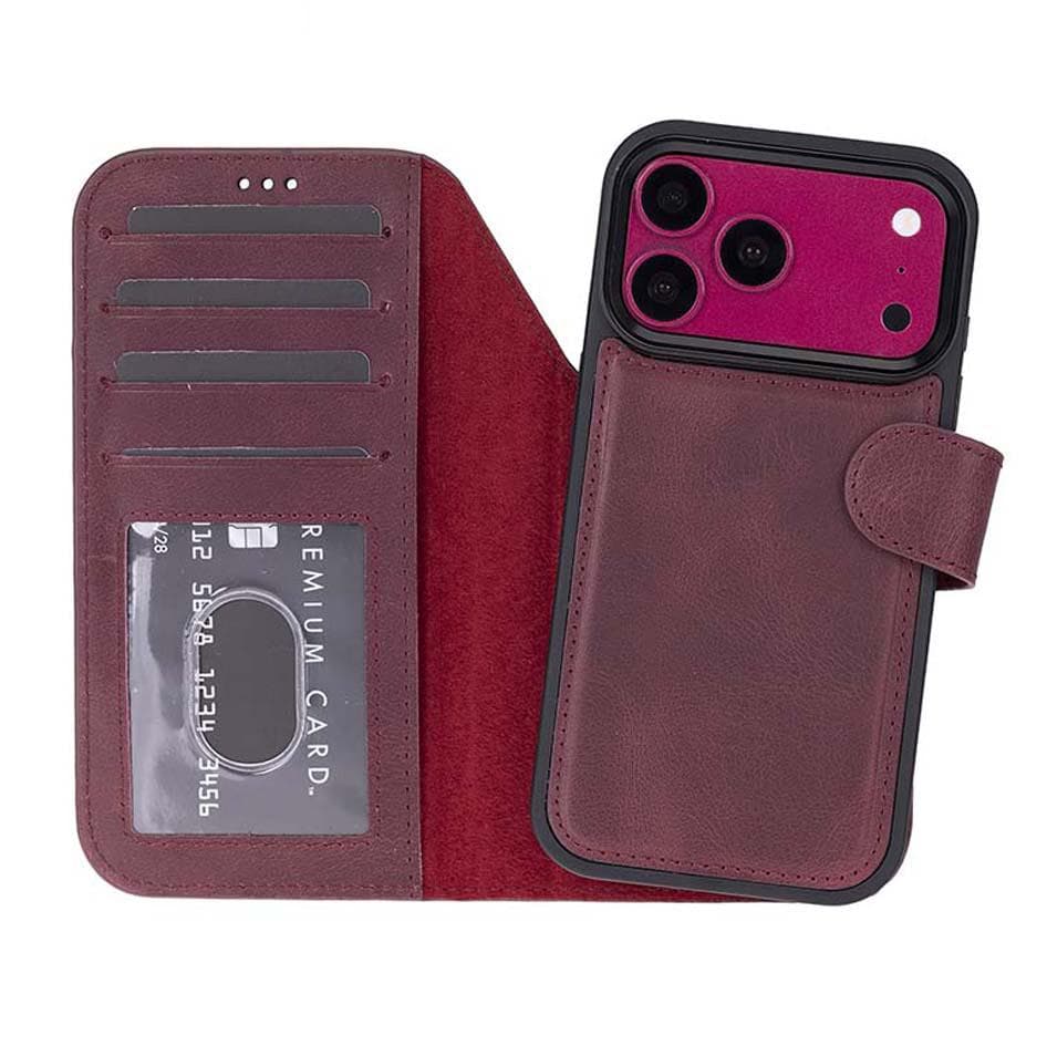 Magic iPhone 18 Pro Max Leather Detachable Wallet Case Purple Bouletta