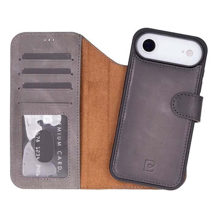 Magic iPhone Air Leather Detachable Wallet Case Gray Bouletta