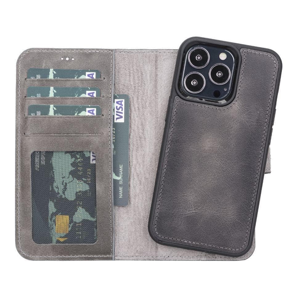 Magic iPhone13 Series Detachable Genuine Leather Wallet Case - MW UnBranded