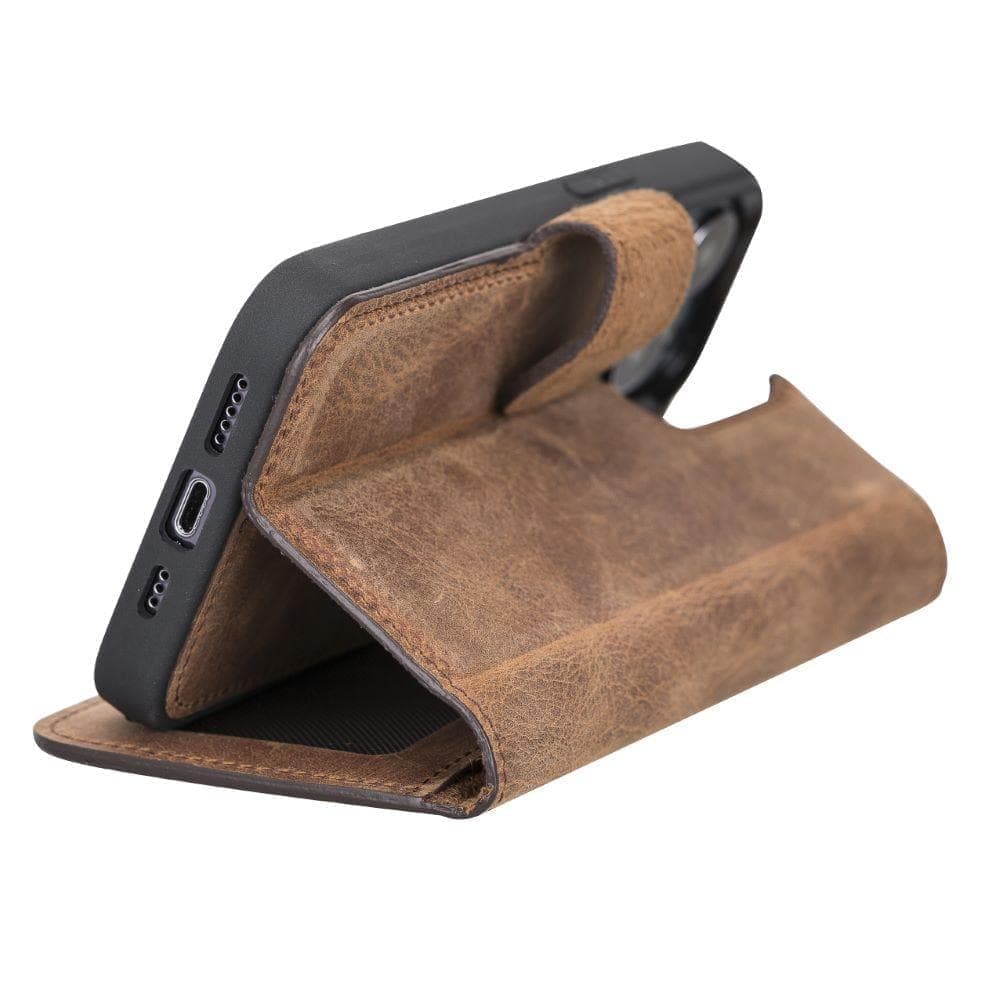 Magic iPhone13 Series Detachable Genuine Leather Wallet Case - MW UnBranded