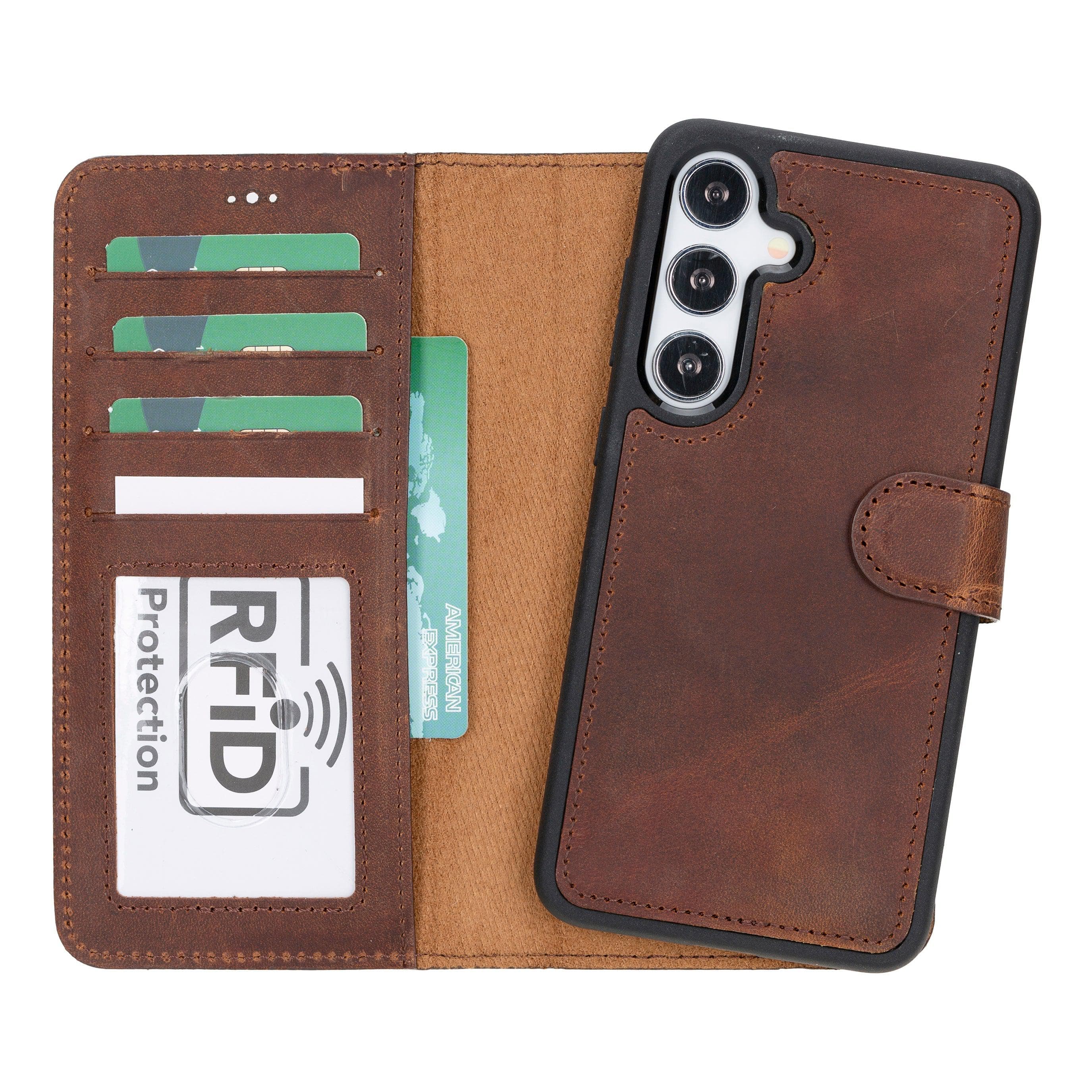 Magic Samsung Galaxy S24 Series Detachable Leather Wallet Case - MW Bouletta