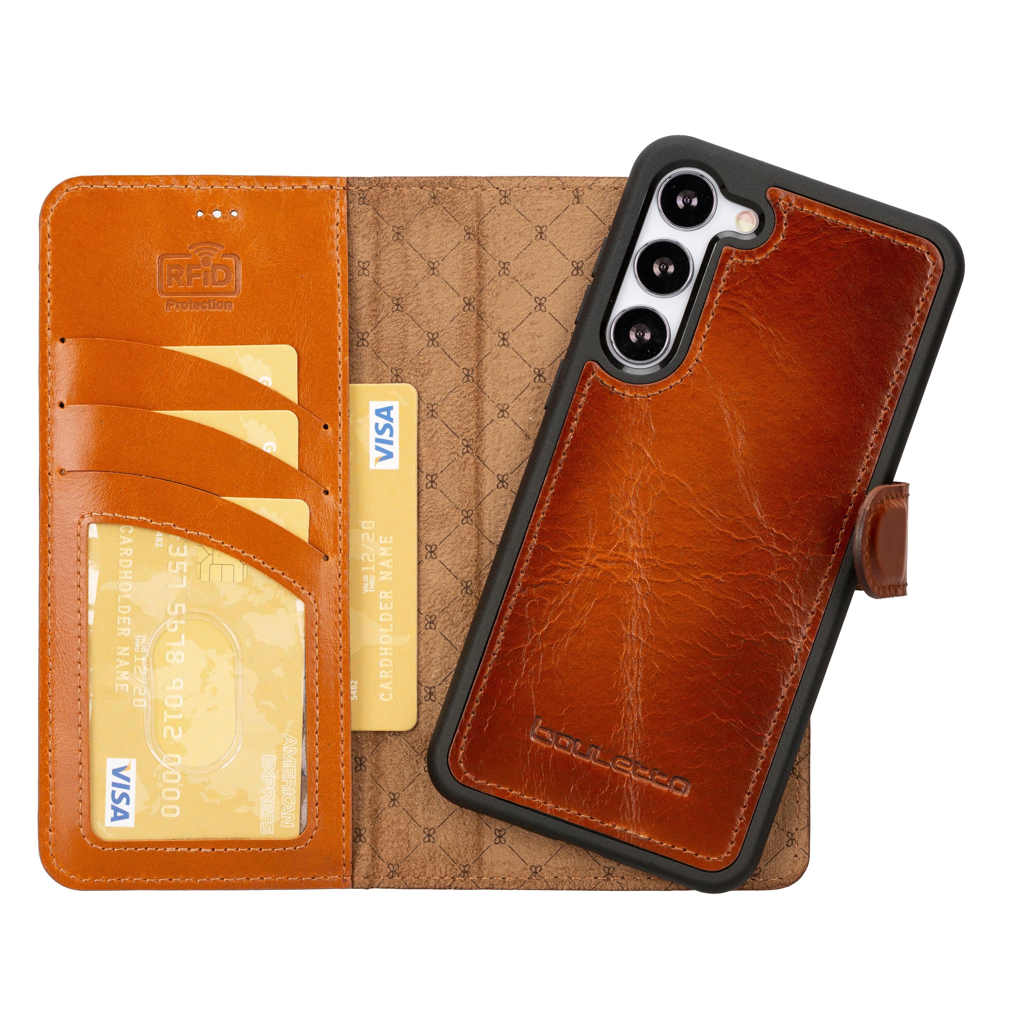 Magic Samsung Galaxy S25 Plus Leather Detachable Wallet Case Tan Bouletta